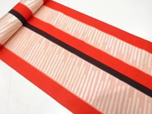 アンティーク　縞に変わり横段模様織り出し　八寸帯地反物